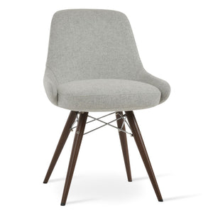 Soho Concept Gazel Mw Dining Chair - Stylish Wool & Boucle Fabric, 10-year Guarantee, Modern Design, 300 Lbs Capacity Walnut,Silver  Soho-concept-dining-chair-04080