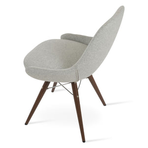 Soho Concept Gazel Mw Dining Chair - Stylish Wool & Boucle Fabric, 10-year Guarantee, Modern Design, 300 Lbs Capacity Walnut,Silver  Soho-concept-dining-chair-04080