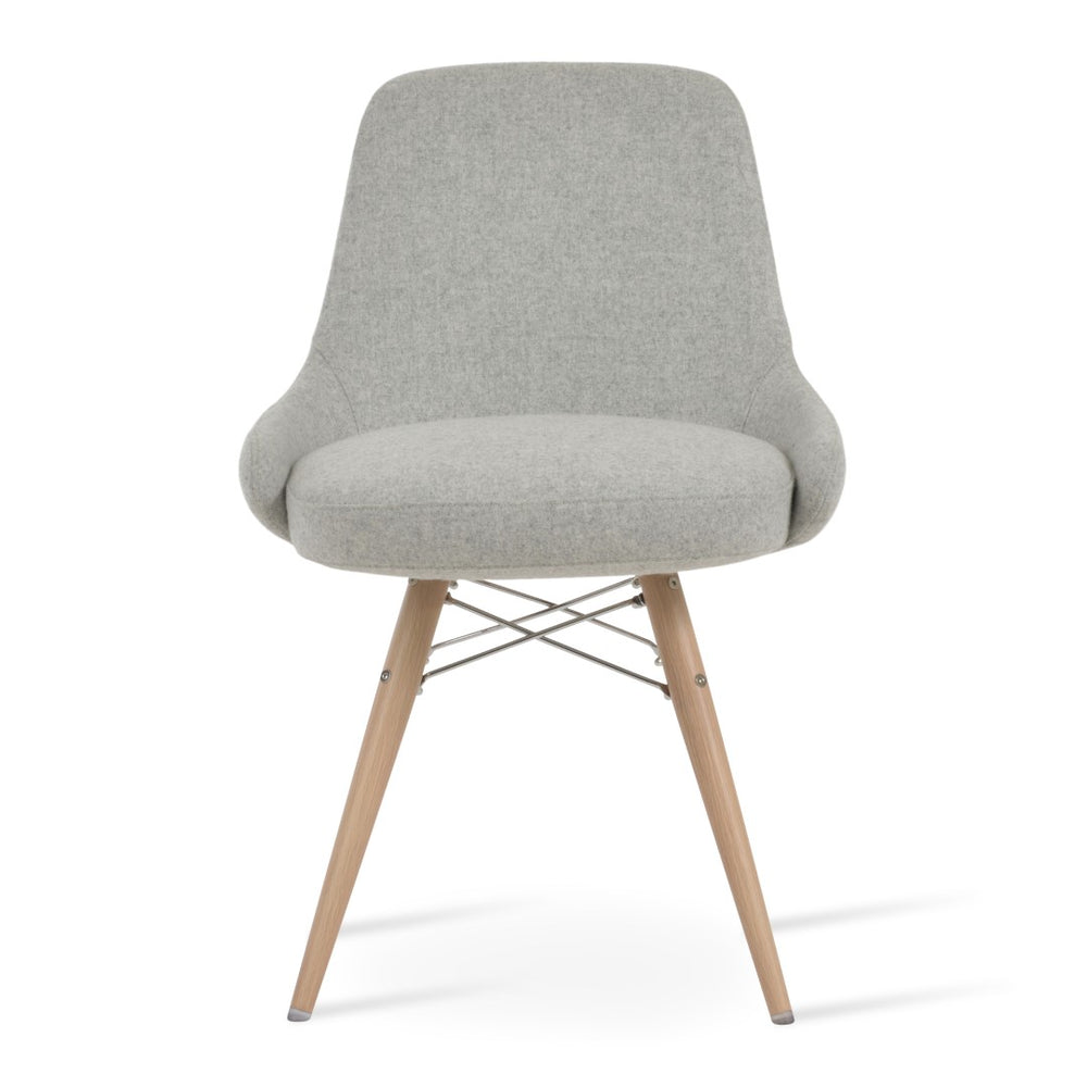 Soho Concept Gazel Mw Dining Chair - Stylish Wool & Boucle Fabric, 10-year Guarantee, Modern Design, 300 Lbs Capacity Walnut,Dark Grey  Soho-concept-dining-chair-04082