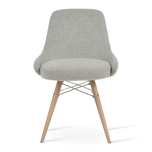 Soho Concept Gazel Mw Dining Chair - Stylish Wool & Boucle Fabric, 10-year Guarantee, Modern Design, 300 Lbs Capacity Natural,Silver  Soho-concept-dining-chair-04079