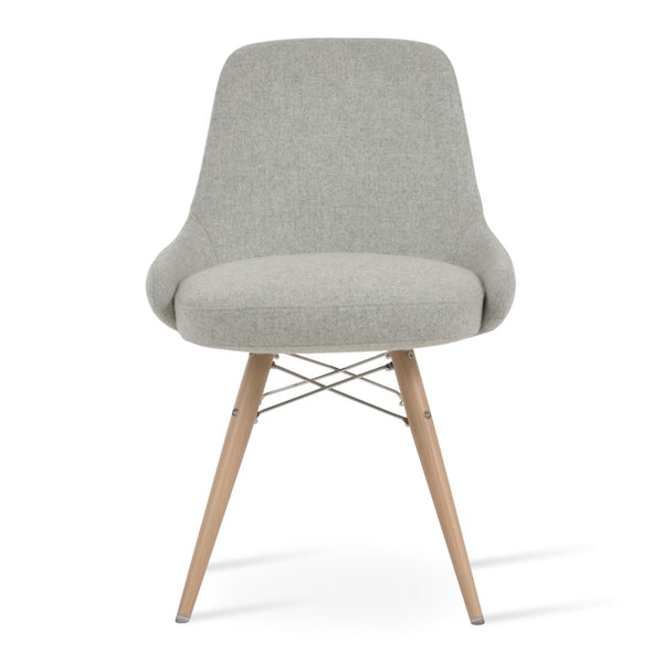 Soho Concept Gazel Mw Dining Chair - Stylish Wool & Boucle Fabric, 10-year Guarantee, Modern Design, 300 Lbs Capacity Natural,Silver  Soho-concept-dining-chair-04079