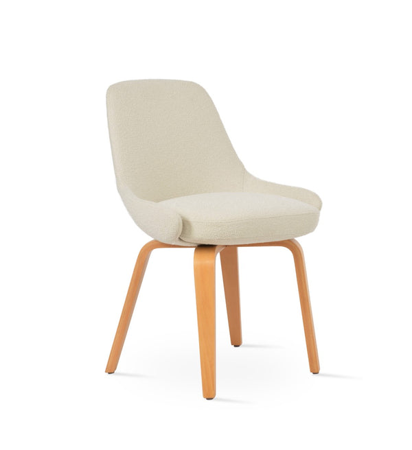 Soho Concept Gazel Plywood Dining Chair - Premium Upholstered Comfort In Walnut Finish With 10-year Guarantee Natural,White  Soho-concept-dining-chair-04087