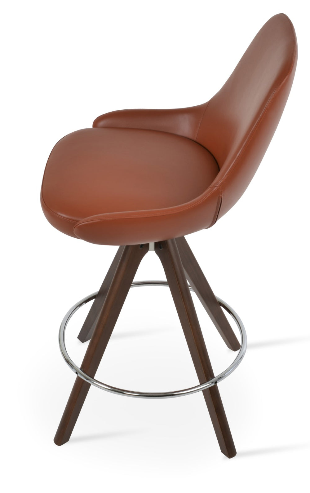 Soho Concept Gazel Pyramid Swivel Barstools & Counterstools - Elegant Leatherette, Solid Wood Base, 2-year Guarantee Walnut  Soho-concept-dining-chair-08609