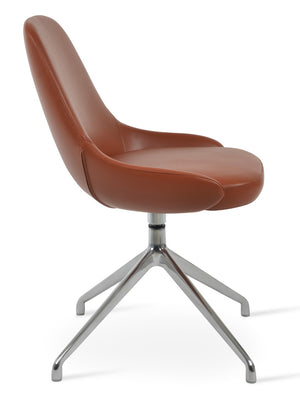 Soho Concept Gazel Spider Swivel Chair - Ergonomic Leatherette Dining Chair With 2-year Guarantee & Style Options Cinnamon  Soho-concept-dining-chair-04141