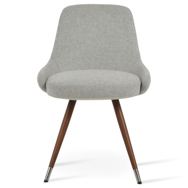 Soho Concept Gazel Star Dining Chair: Stylish Wool Upholstered Seating With Adjustable Height & 10-year Guarantee Walnut,Silver  Soho-concept-dining-chair-04151