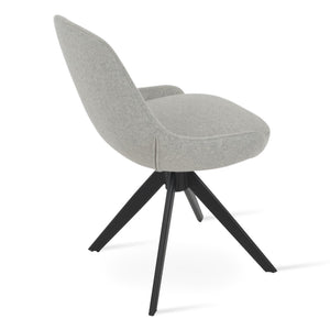 Soho Concept Gazel Sword Dining Swivel Chair - Premium Wool Fabric, 10-year Warranty, Customizable Base Options Black,Silver  Soho-concept-dining-chair-04175