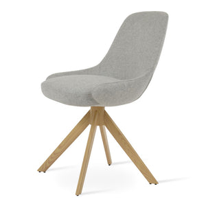 Soho Concept Gazel Sword Dining Swivel Chair - Premium Wool Fabric, 10-year Warranty, Customizable Base Options Natural,Silver  Soho-concept-dining-chair-04174