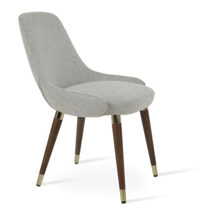 Soho Concept Gazel Wood Dining Chair - Soft Leatherette, Solid Beech Base, Gold Accent, 2-year Guarantee, 350 Lbs Capacity Walnut,Silver  Soho-concept-dining-chair-04218