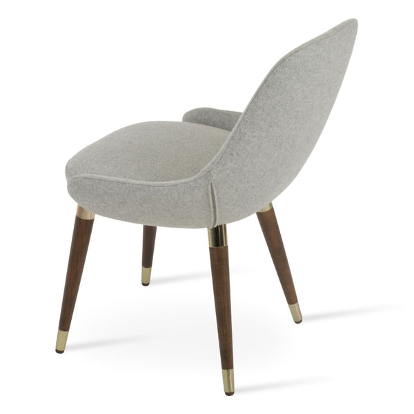 Soho Concept Gazel Wood Dining Chair - Soft Leatherette, Solid Beech Base, Gold Accent, 2-year Guarantee, 350 Lbs Capacity Walnut,Silver  Soho-concept-dining-chair-04218