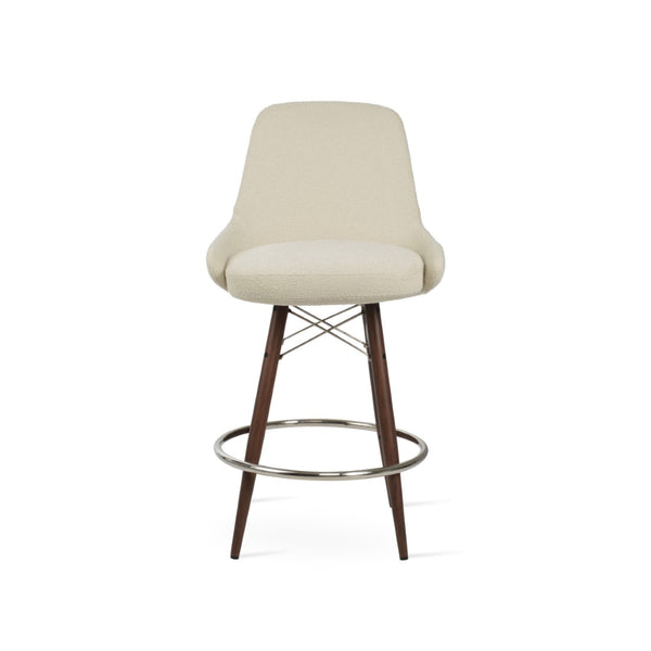Soho Concept Gazel Mw Barstools & Counterstools - Customizable Fabrics, 300 Lb Capacity, 10-year Guarantee! Walnut,White  Soho-concept-dining-chair-08602