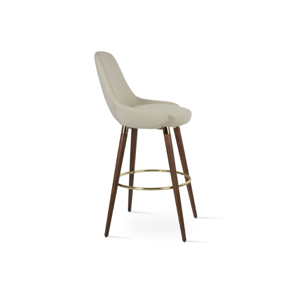 Soho Concept Gazel Elegant Barstools & Counterstools - Premium Fabrics, Solid Wood, 10-year Guarantee, 350 Lbs Capacity Walnut,White  Soho-concept-dining-chair-06846