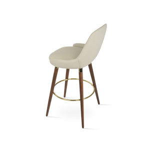 Soho Concept Gazel Elegant Barstools & Counterstools - Premium Fabrics, Solid Wood, 10-year Guarantee, 350 Lbs Capacity Walnut,White  Soho-concept-dining-chair-06846