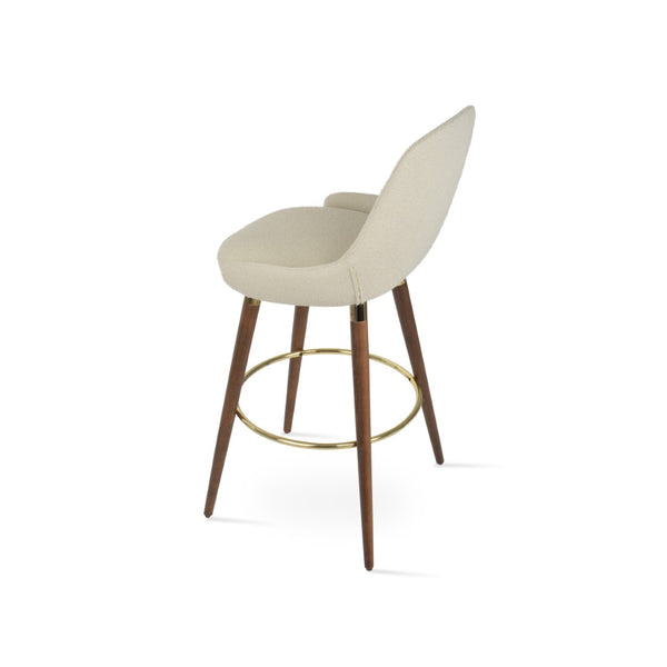 Soho Concept Gazel Elegant Barstools & Counterstools - Premium Fabrics, Solid Wood, 10-year Guarantee, 350 Lbs Capacity Walnut,White  Soho-concept-dining-chair-06846