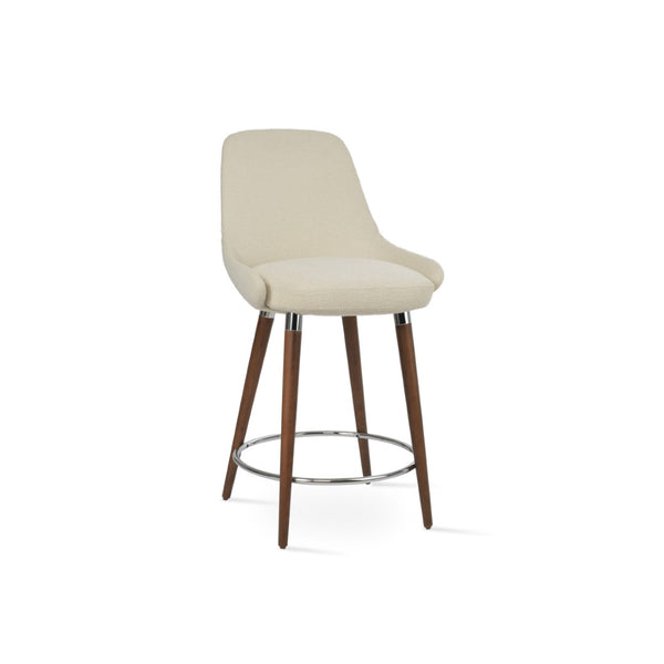 Soho Concept Gazel Elegant Barstools & Counterstools - Premium Fabrics, Solid Wood, 10-year Guarantee, 350 Lbs Capacity Walnut,White  Soho-concept-dining-chair-08603