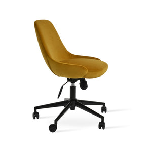 Soho Concept Gazel Office Chair - Boucle, Velvet, Nubuck & Camira Era Fabrics - Adjustable, 10-year Guarantee, Stylish Black  Soho-concept-dining-chair-11832