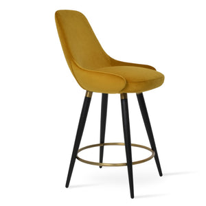 Soho Concept Gazel Ana Barstools & Counterstools - Stylish Upholstered Seats, Metal Legs, 10-year Guarantee, Luxurious Fabrics Black,Gold  Soho-concept-dining-chair-08670