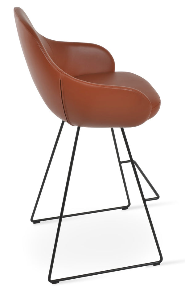 Soho Concept Gazel Arm Barstools & Counterstools - Stylish Ppm-fr Leatherette, Chrome Wire Base, 2-year Guarantee! Black  Soho-concept-dining-chair-06911