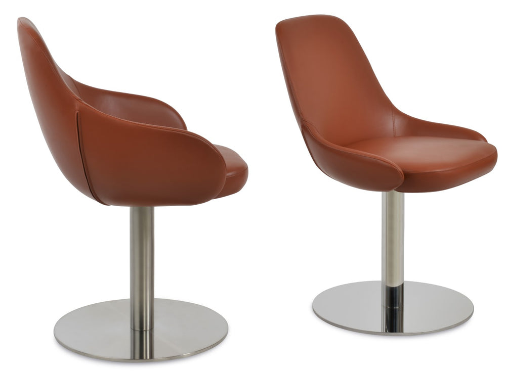 Soho Concept Gazel Round Swivel Armchair - Stylish Leatherette Dining Chair With 2-year Guarantee, Soft Cinnamon Cinnamon  Soho-concept-dining-chair-04234