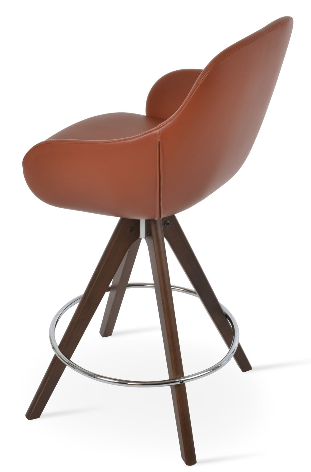 Soho Concept Gazel Arm Pyramid Barstools & Counterstools - Elegant Swivel Design, Soft Leatherette, 2-year Warranty Walnut  Soho-concept-dining-chair-06910