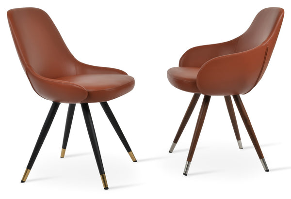 Soho Concept Gazel Star Armchair Dining Chair - Elegant Soft Leatherette, Adjustable Height, 2-year Guarantee Walnut,Black,Gold  Soho-concept-dining-chair-04240