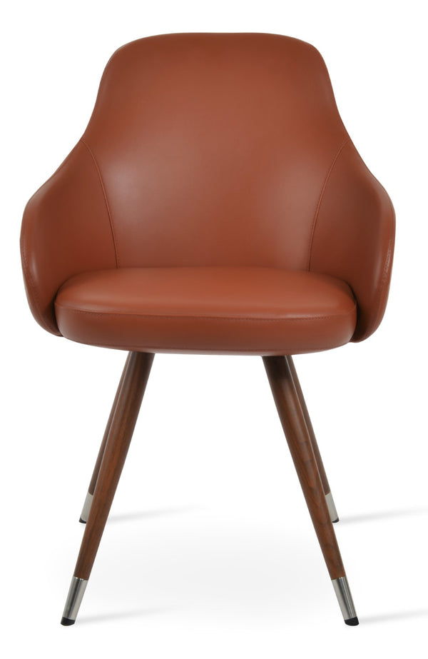 Soho Concept Gazel Star Armchair Dining Chair - Elegant Soft Leatherette, Adjustable Height, 2-year Guarantee Walnut  Soho-concept-dining-chair-04241