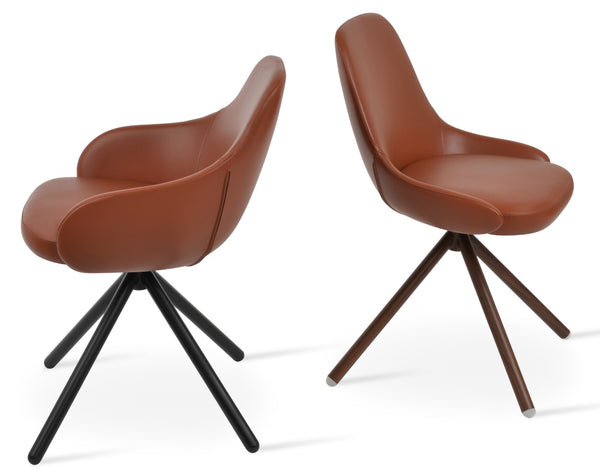 Soho Concept Gazel Swivel Dining Armchair With Soft Leatherette Upholstery & Chrome Base - 2-year Guarantee! Black  Soho-concept-dining-chair-04242