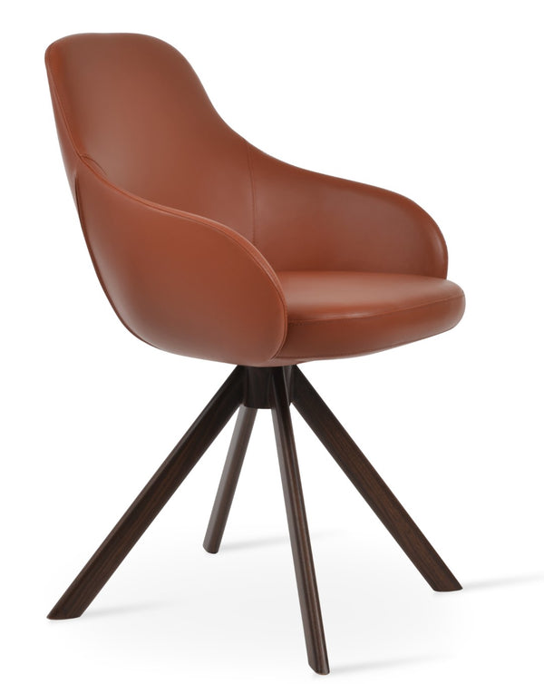 Soho Concept Gazel Sword Dining Swivel Chair - Elegant Leatherette Comfort With Gold Accents & 2-year Guarantee Black  Soho-concept-dining-chair-04244