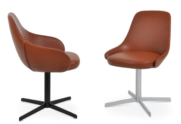 Soho Concept Gazel 4 Star Swivel Dining Chair - Modern Design, Premium Leatherette, 2-year Guarantee, Stylish Finish Black  Soho-concept-dining-chair-04232
