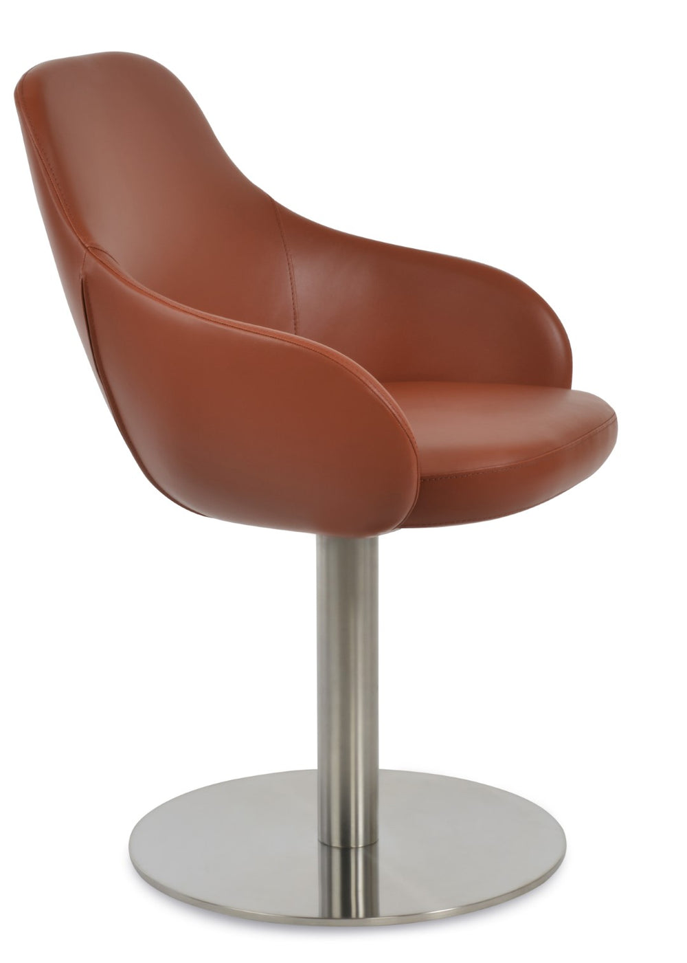 Soho Concept Gazel Round Swivel Armchair - Stylish Leatherette Dining Chair With 2-year Guarantee, Soft Cinnamon Cinnamon  Soho-concept-dining-chair-04234