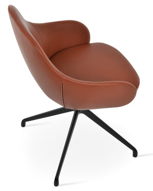 Soho Concept Seminyak Spider Plus Swivel Armchair - Ergonomic Leatherette Dining Chair With 2-year Guarantee Black  Soho-concept-dining-chair-04238