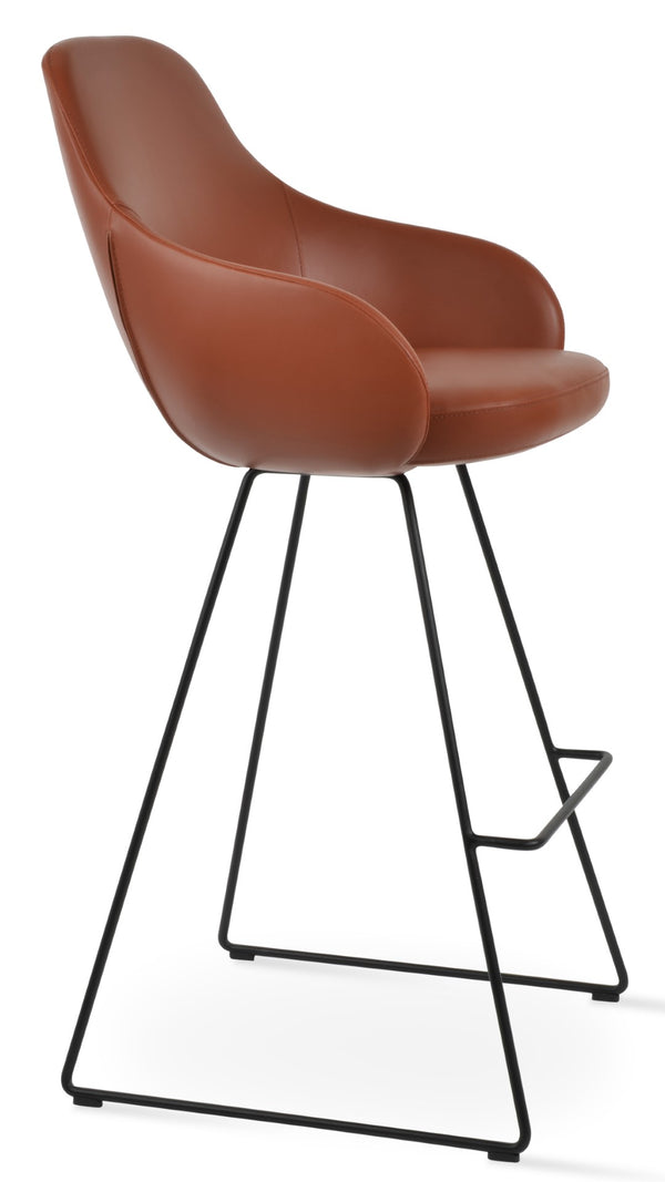 Soho Concept Gazel Arm Barstools & Counterstools - Stylish Ppm-fr Leatherette, Chrome Wire Base, 2-year Guarantee! Black  Soho-concept-dining-chair-08874