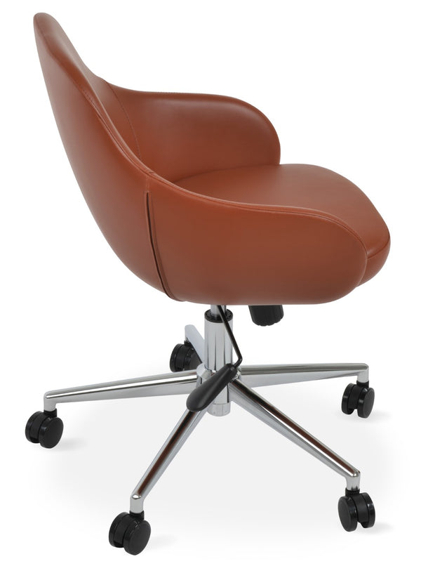 Soho Concept Gazel Office Chair - Stylish Ppm-fr Leatherette, Chrome Base, Adjustable Height, 2-year Warranty Chrome  Soho-concept-dining-chair-11869