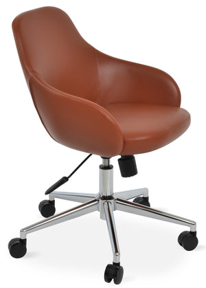 Soho Concept Gazel Office Chair - Stylish Ppm-fr Leatherette, Chrome Base, Adjustable Height, 2-year Warranty Chrome  Soho-concept-dining-chair-12701
