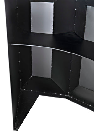 Noir Peter Industrial Bar: Stylish Matte Black Metal Design for Modern Spaces, Durable & Versatile 78” W GBAR004MTB