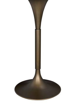 Noir Jman Bar Table - Industrial Elegance with Bianco Crown Marble Top for Stylish Gatherings and Dining Aged Brass GBAR007AB-36