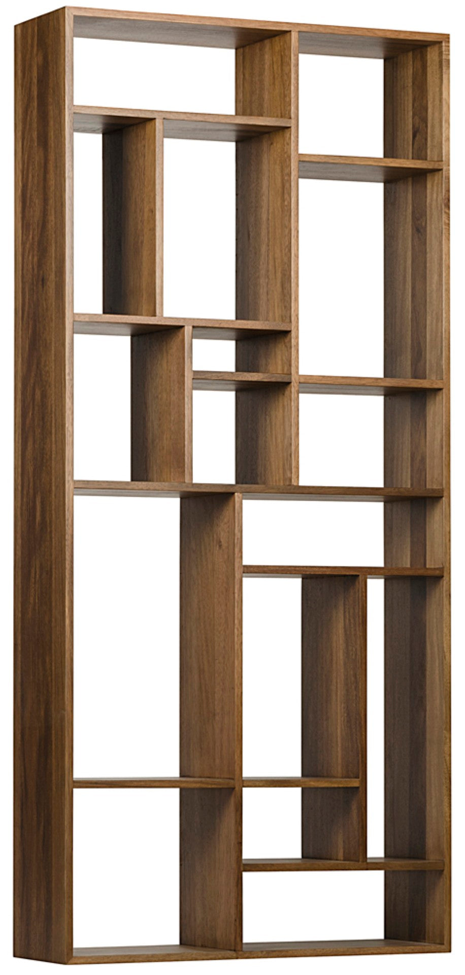 Noir Malic Shelf in Dark Walnut - Modern Tall Bookshelf with Versatile Cubbies for Stylish Storage Solutions GBCS154DW