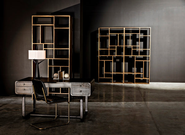 Noir Malic Shelf in Dark Walnut - Modern Tall Bookshelf with Versatile Cubbies for Stylish Storage Solutions GBCS154DW