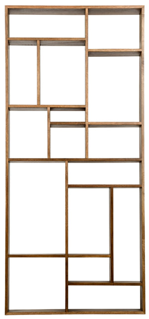 Noir Malic Shelf in Dark Walnut - Modern Tall Bookshelf with Versatile Cubbies for Stylish Storage Solutions GBCS154DW