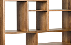 Noir Malic Shelf in Dark Walnut - Modern Tall Bookshelf with Versatile Cubbies for Stylish Storage Solutions GBCS154DW