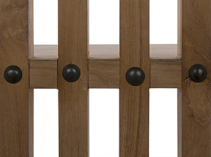 Noir Opal Teak Bookcase: Handcrafted Shelving Unit with Organic Curves, Vertical Lines & Open Display Space GBCS185T