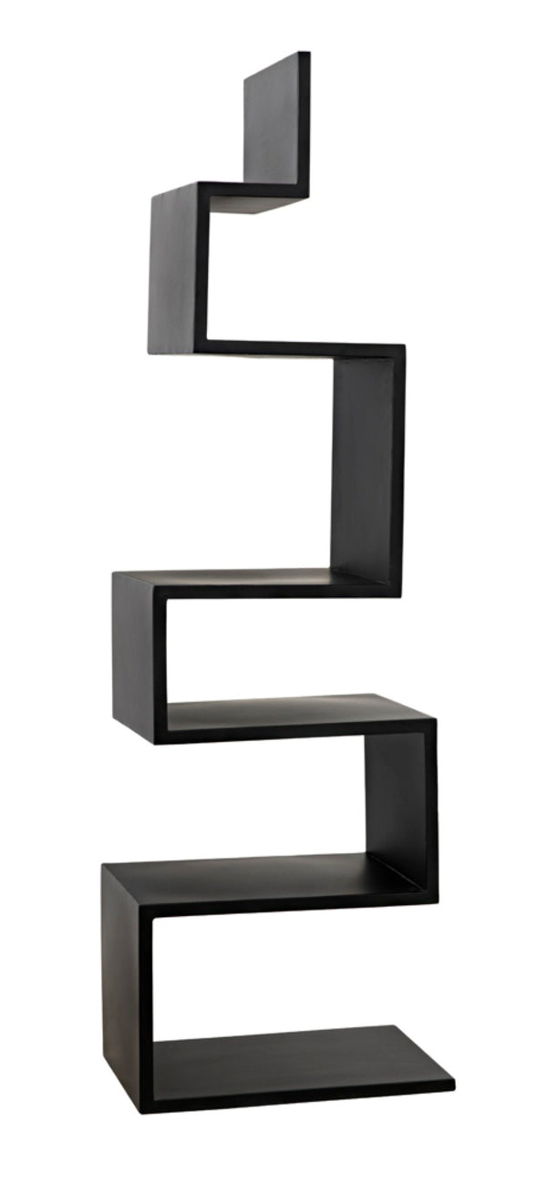 Noir Laszlo Bookcase - Industrial Black Iron Shelf for Modern Decor, Compact Design, Durable Storage Solution GBCS203MTB