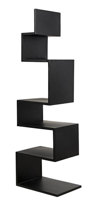 Noir Laszlo Bookcase - Industrial Black Iron Shelf for Modern Decor, Compact Design, Durable Storage Solution GBCS203MTB