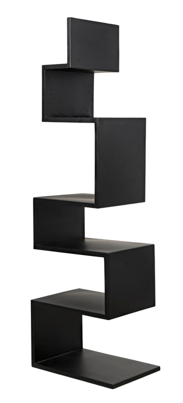 Noir Laszlo Bookcase - Industrial Black Iron Shelf for Modern Decor, Compact Design, Durable Storage Solution GBCS203MTB