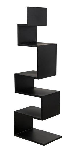 Noir Laszlo Bookcase - Industrial Black Iron Shelf for Modern Decor, Compact Design, Durable Storage Solution GBCS203MTB
