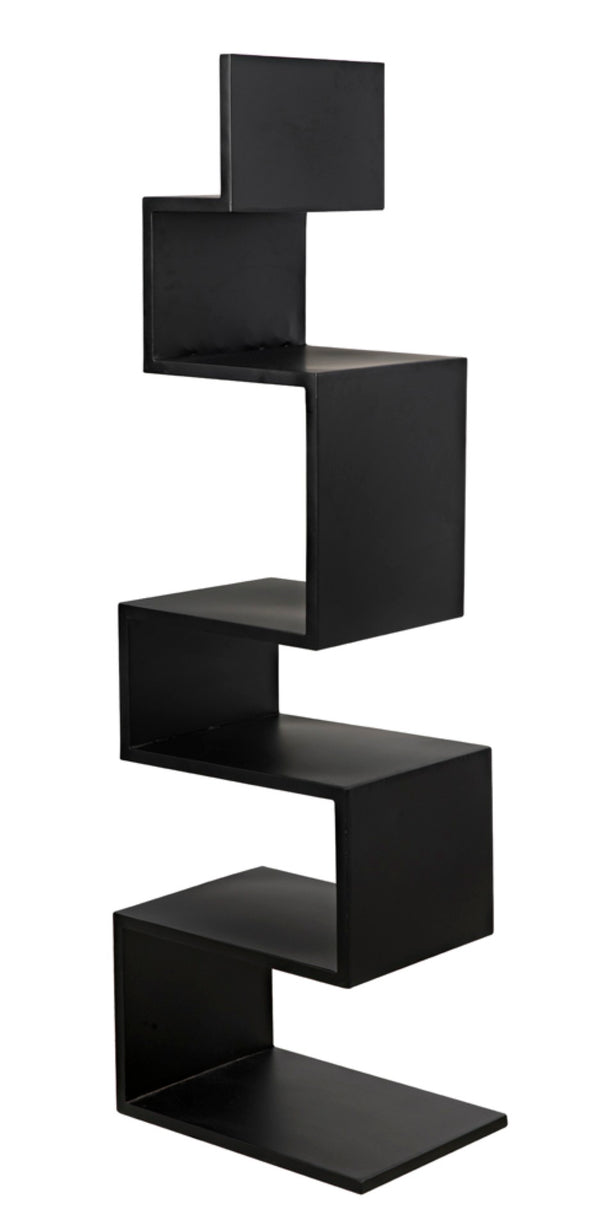 Noir Laszlo Bookcase - Industrial Black Iron Shelf for Modern Decor, Compact Design, Durable Storage Solution GBCS203MTB