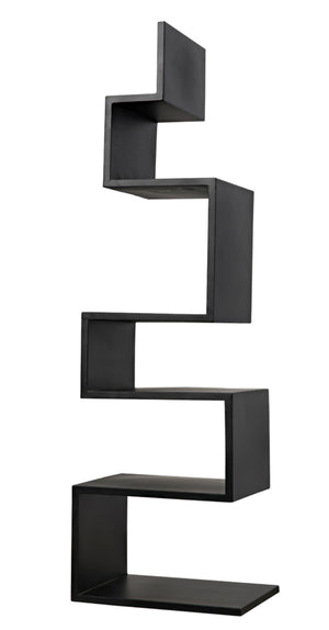 Noir Laszlo Bookcase - Industrial Black Iron Shelf for Modern Decor, Compact Design, Durable Storage Solution GBCS203MTB