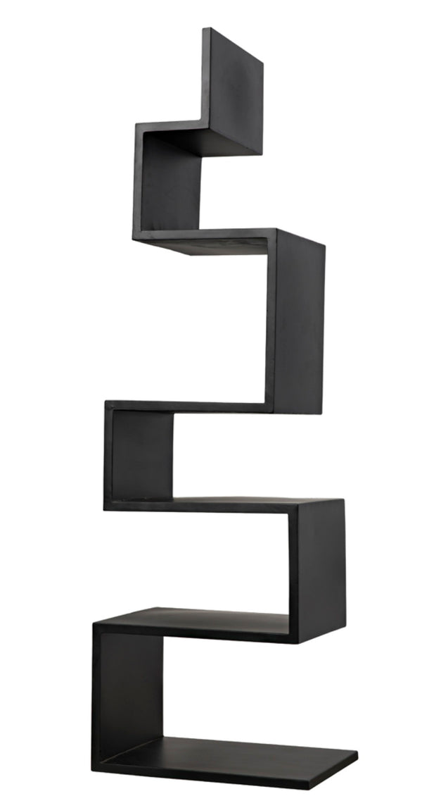 Noir Laszlo Bookcase - Industrial Black Iron Shelf for Modern Decor, Compact Design, Durable Storage Solution GBCS203MTB