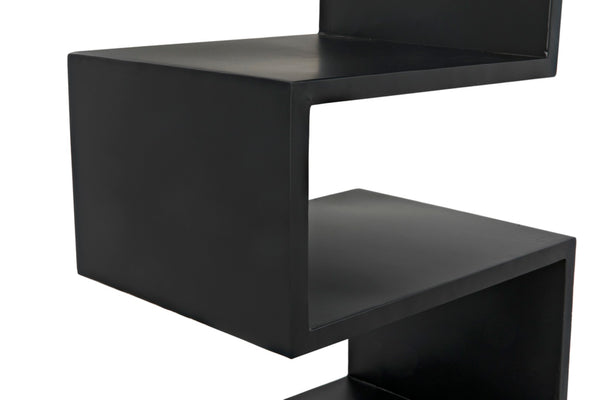 Noir Laszlo Bookcase - Industrial Black Iron Shelf for Modern Decor, Compact Design, Durable Storage Solution GBCS203MTB