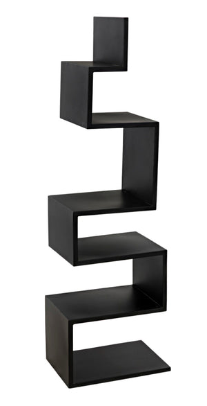 Noir Laszlo Bookcase - Industrial Black Iron Shelf for Modern Decor, Compact Design, Durable Storage Solution GBCS203MTB