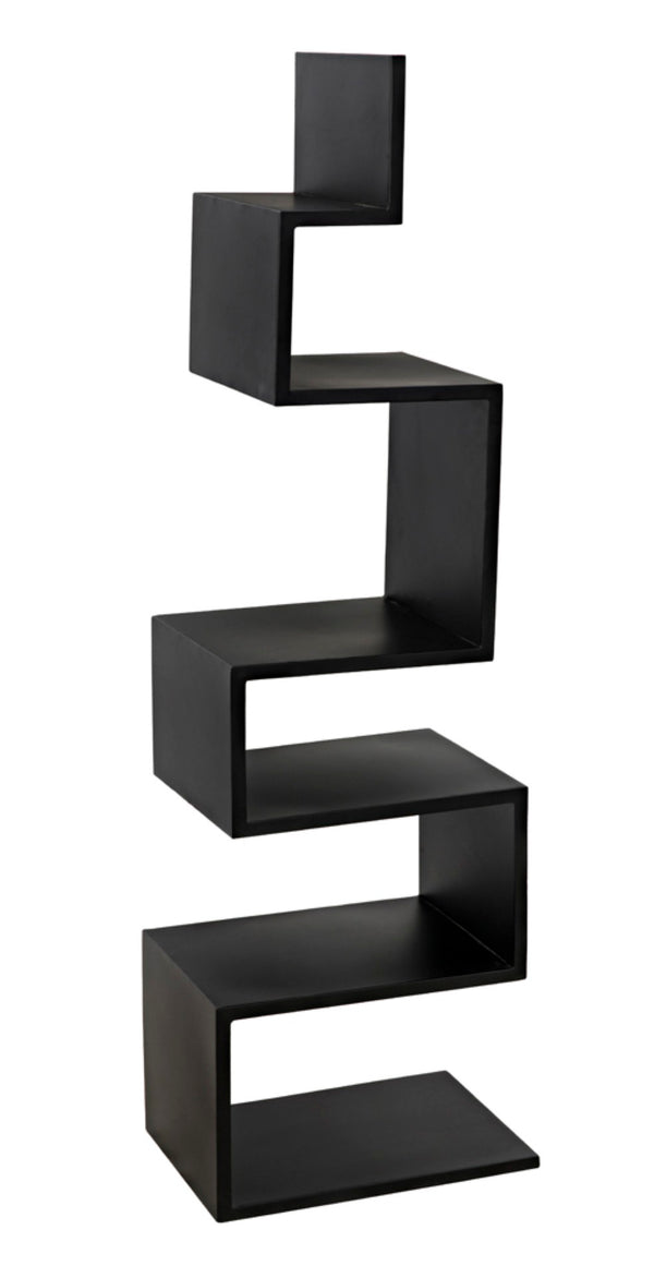 Noir Laszlo Bookcase - Industrial Black Iron Shelf for Modern Decor, Compact Design, Durable Storage Solution GBCS203MTB